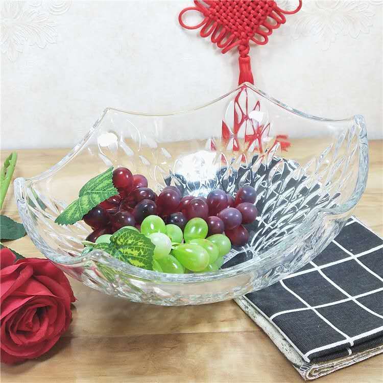 European crystal fruit bowl thickened lead-free crystal fruit bowl hexagonal sword fruit bowl thumbnail