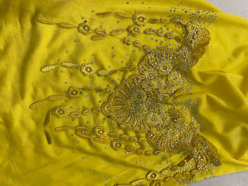 A female Muslim headscarf with fixed beads and rhinestones details Picture