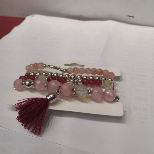 粉流苏吊坠款手串多层吊坠手环手饰手链外贸出口