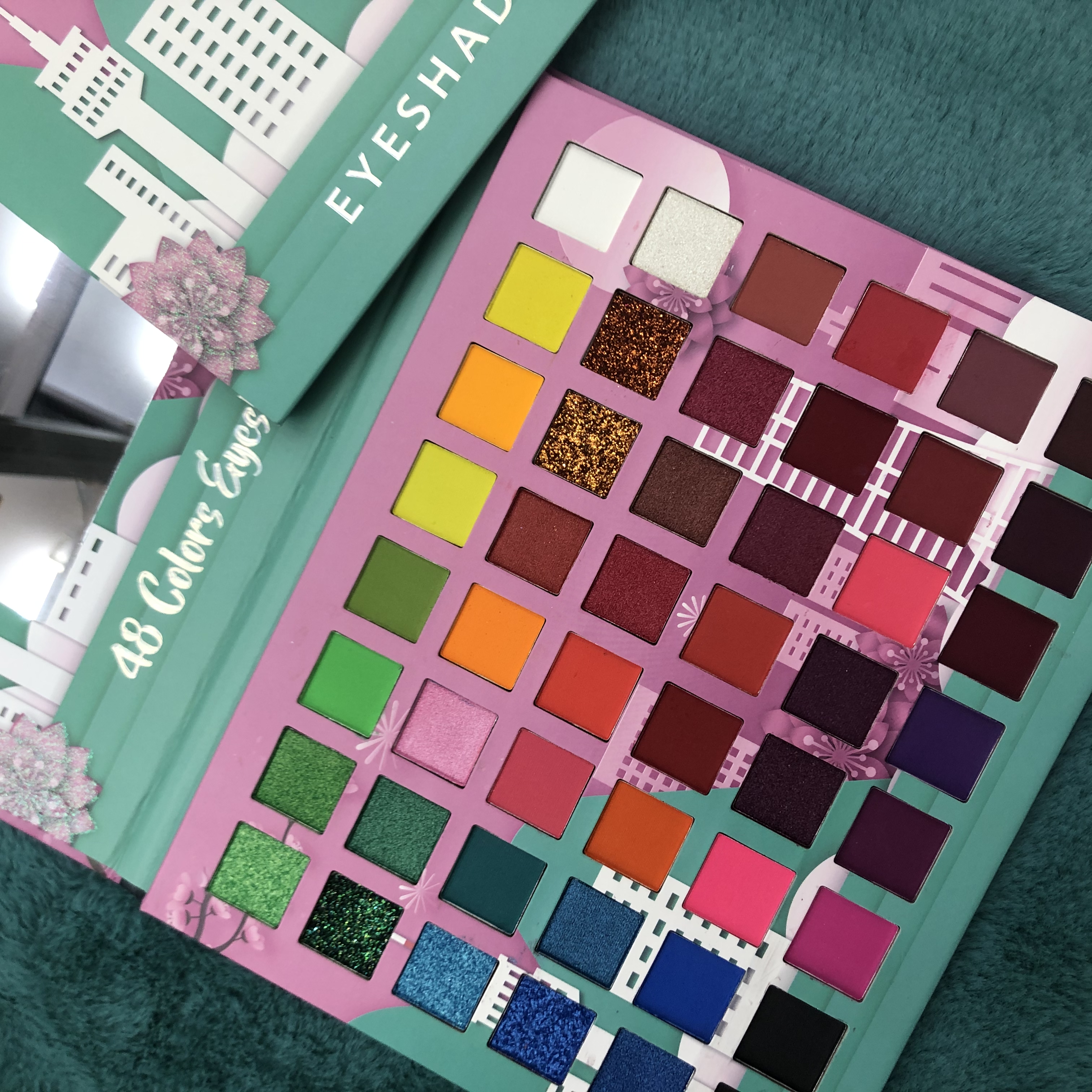 48 Color Es3041 Eyeshadow Multi-Color Eyeshadow Tray Eyeshadow Box Makeup Wholesale Specification drawing