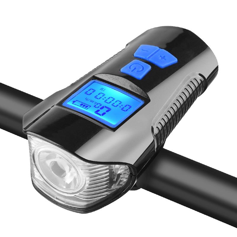 585A自行车前灯USB充电带喇叭速度表详情图1
