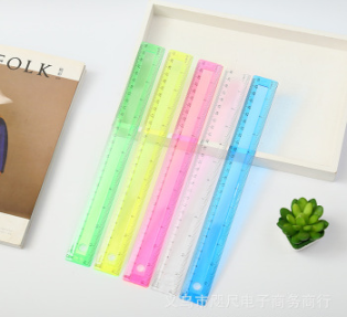 创意糖果色尺子学生直尺30cm塑料广告尺厂家直销