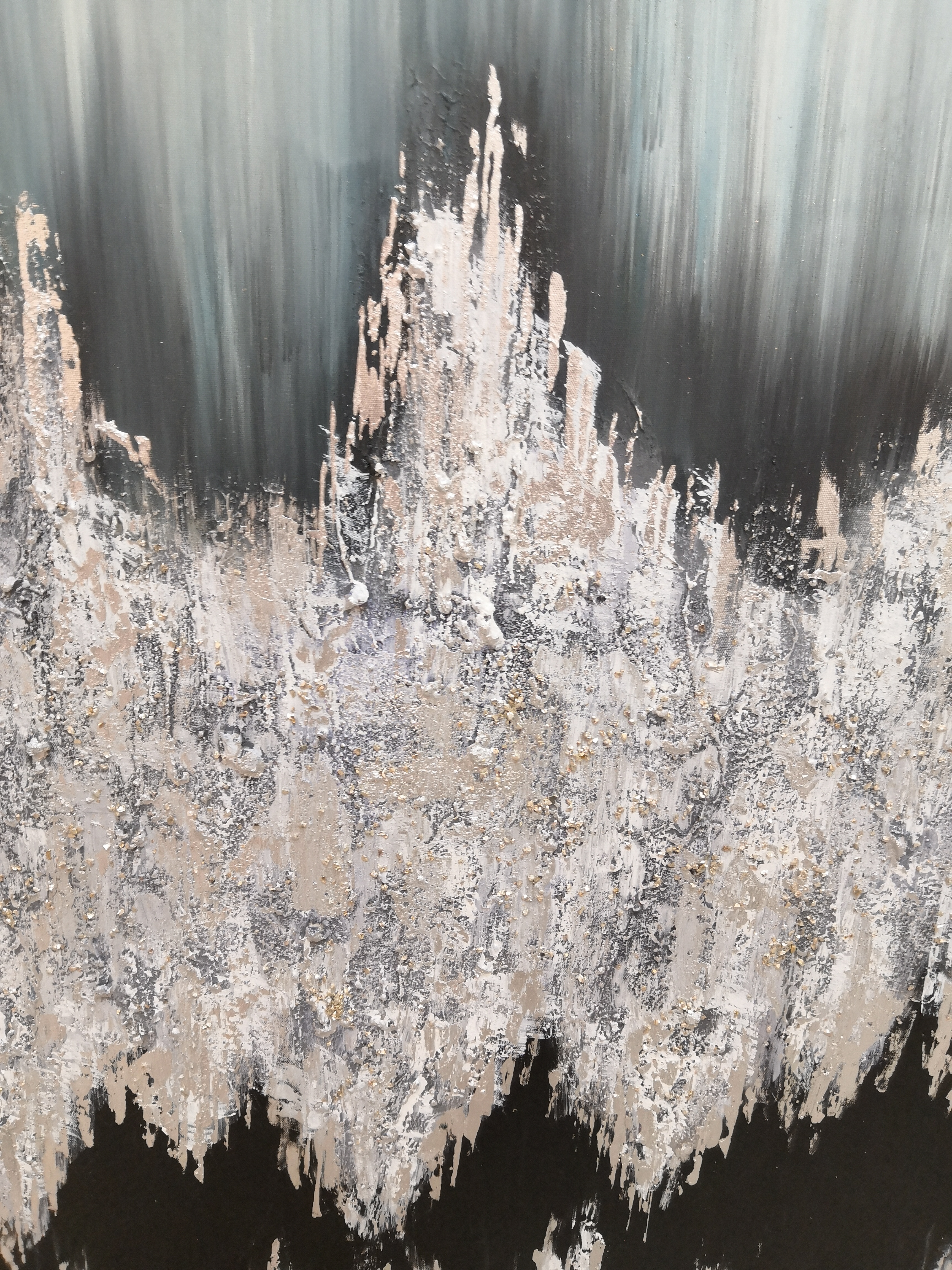 Ice Crystal Hand-Painted Oil Painting Modern Abstract Painting Large Porch Landscape Decorative Painting Simple American Living Room Hanging Painting details Picture
