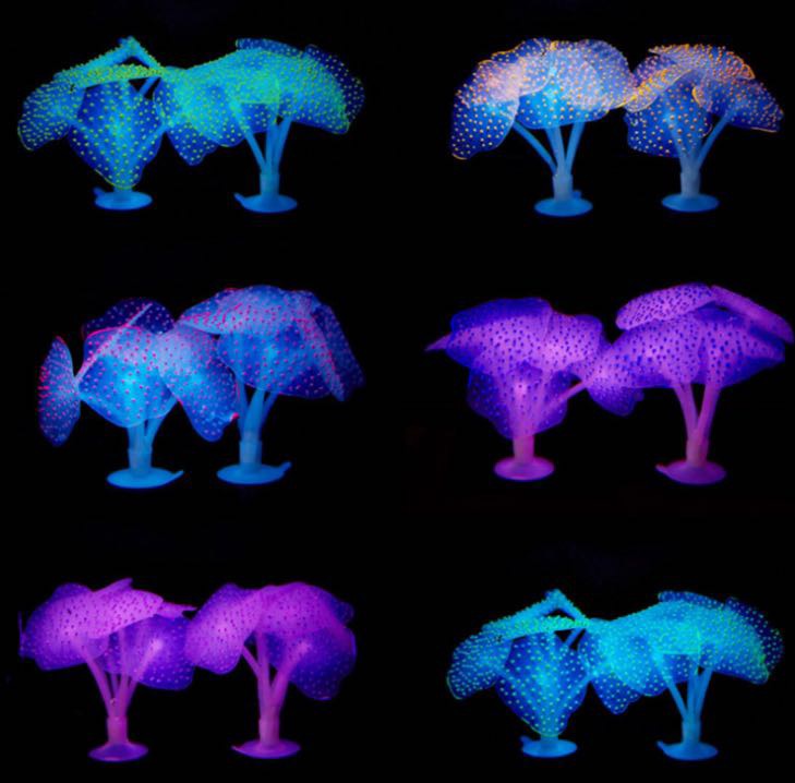 Yiwu's high-quality fish tank landscaping, aquatic plants, fluorescent suction cups, simulated coral, silicone, simulated jellyfish, ornamental fish, aquarium decoration