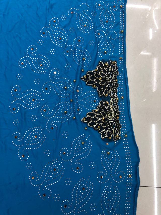 Muslim Turban Flower Piece Fixed Bead Muslim Turban Polyester Cotton Turban details Picture
