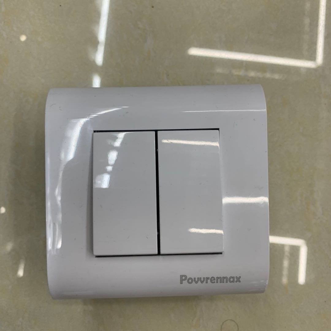 Lighting two open single power switch button socket panel thumbnail