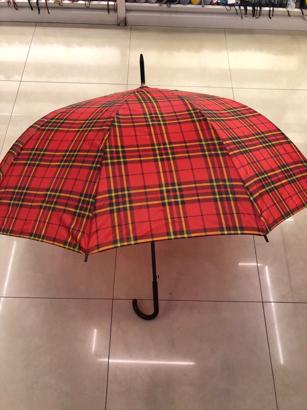 10K Plaid Umbrella Long Handle Umbrella Sun Umbrella Windproof Long Handle Umbrella full figure