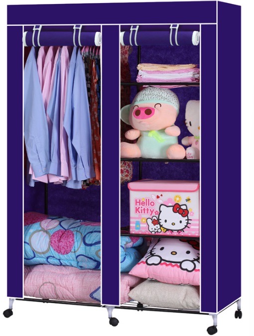 厂家直销简易布衣柜收纳布衣橱鞋架 0331无纺布衣柜