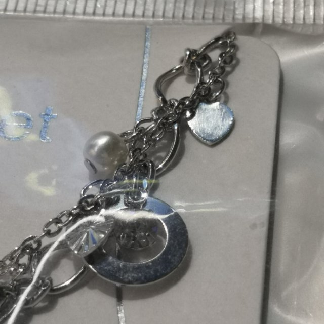 Double-layer bracelet, pearl heart-shaped, ethnic style personalized jewelry, exported to Europe and America Specification image