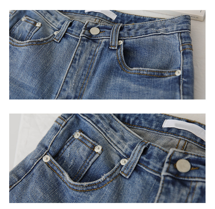 现货牛仔裤女2020秋季新款哈伦裤韩版高腰显瘦宽松细节图