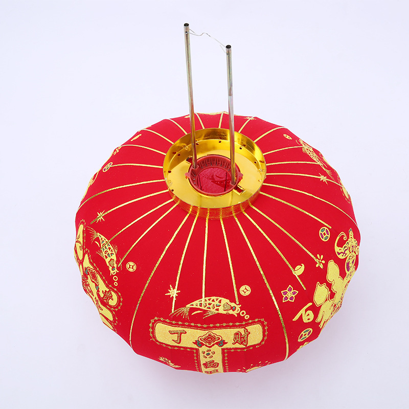 Balcony lanterns, outdoor New Year and Spring Festival lanterns, velvet fabric lanterns, 60 full red lanterns Specification image