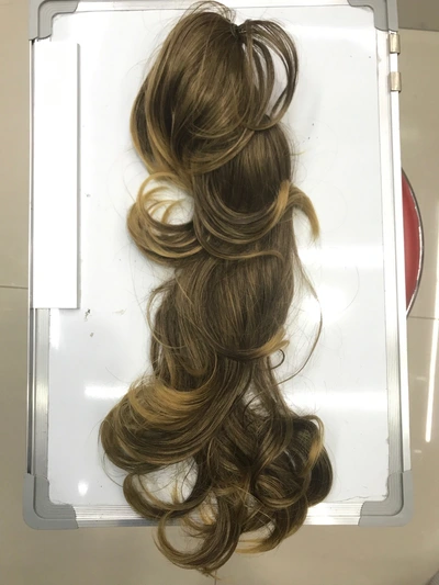 Ponytail Wig Female Fake Braid Curly Net Red Medium Long Grab Clip Natural High Ponytail Perm Ponytail
