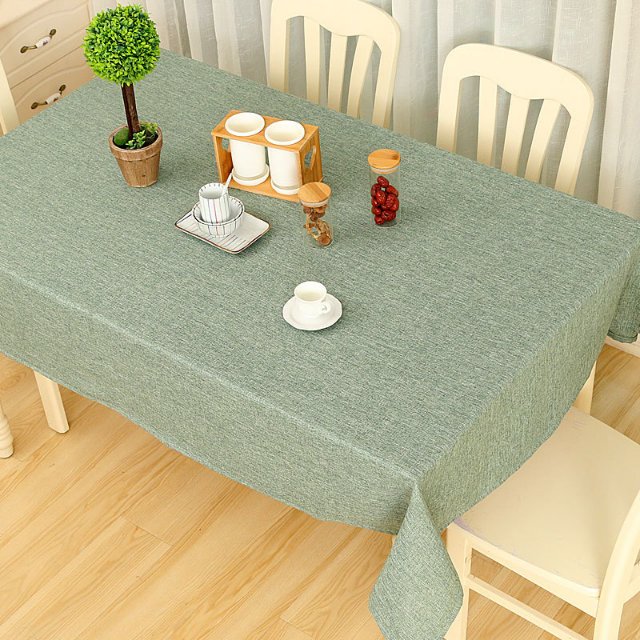 餐桌布布艺棉麻文艺纯色中式客厅茶几长方形圆桌西餐台布盖布定制图