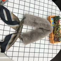 韩版百搭毛毛围巾女冬季飘带毛绒保暖仿...