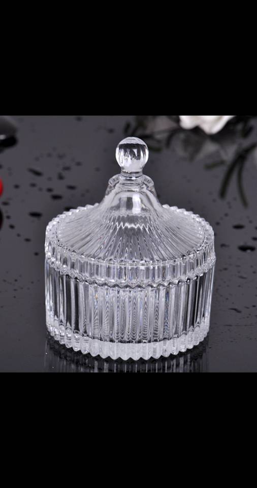 Crystal glass sugar jar diamond sugar jar storage jar decorative jar transparent candy jar dried fruit jar thumbnail