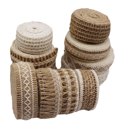 Wide Flat Twine Rope Braided Wall Packing Material Handmade Diy Cotton And Linen Mixed Lace Weaving Ribbon Handicraft Fabric details Picture