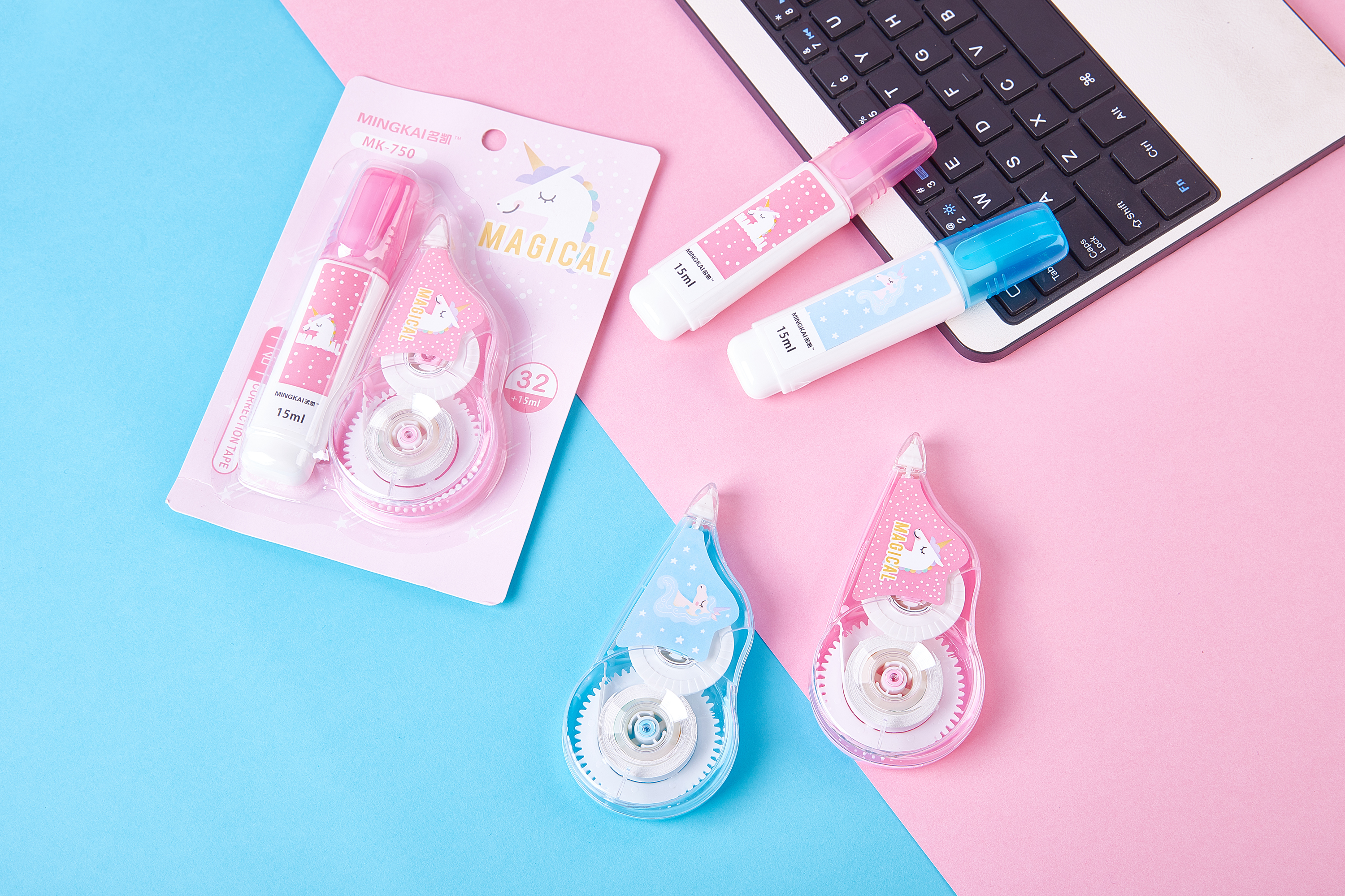 MK-750 regular Edition Correction tape 32+ Correction fluid 15ml ultra-thin film PET transparent film, good to use, continuous repair, special for students, factory direct sales details Picture