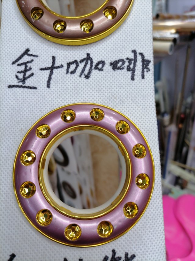 Diamond-encrusted curtain perforated ring, Roman ring, ring buckle, sound-absorbing Roman rod accessories Specification image