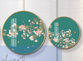 Li Fan Plum Blossom Pattern Series Triple Round Decorative Painting Specification drawing