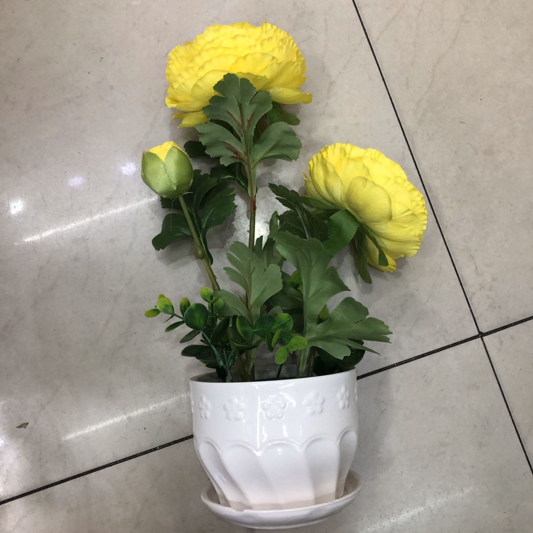 Simulation Dew Lotus Three Big Potted Garden Small Fresh Decoration Home Photography Accessories Manufacturers Direct Sales