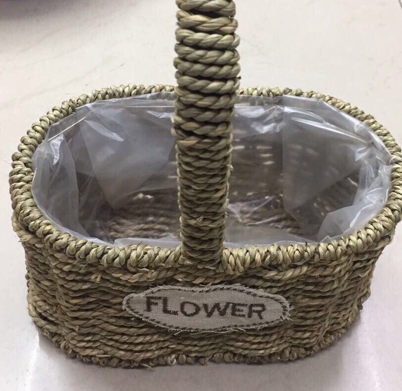爆款厂家直销手工编织画筐花篮来样订做