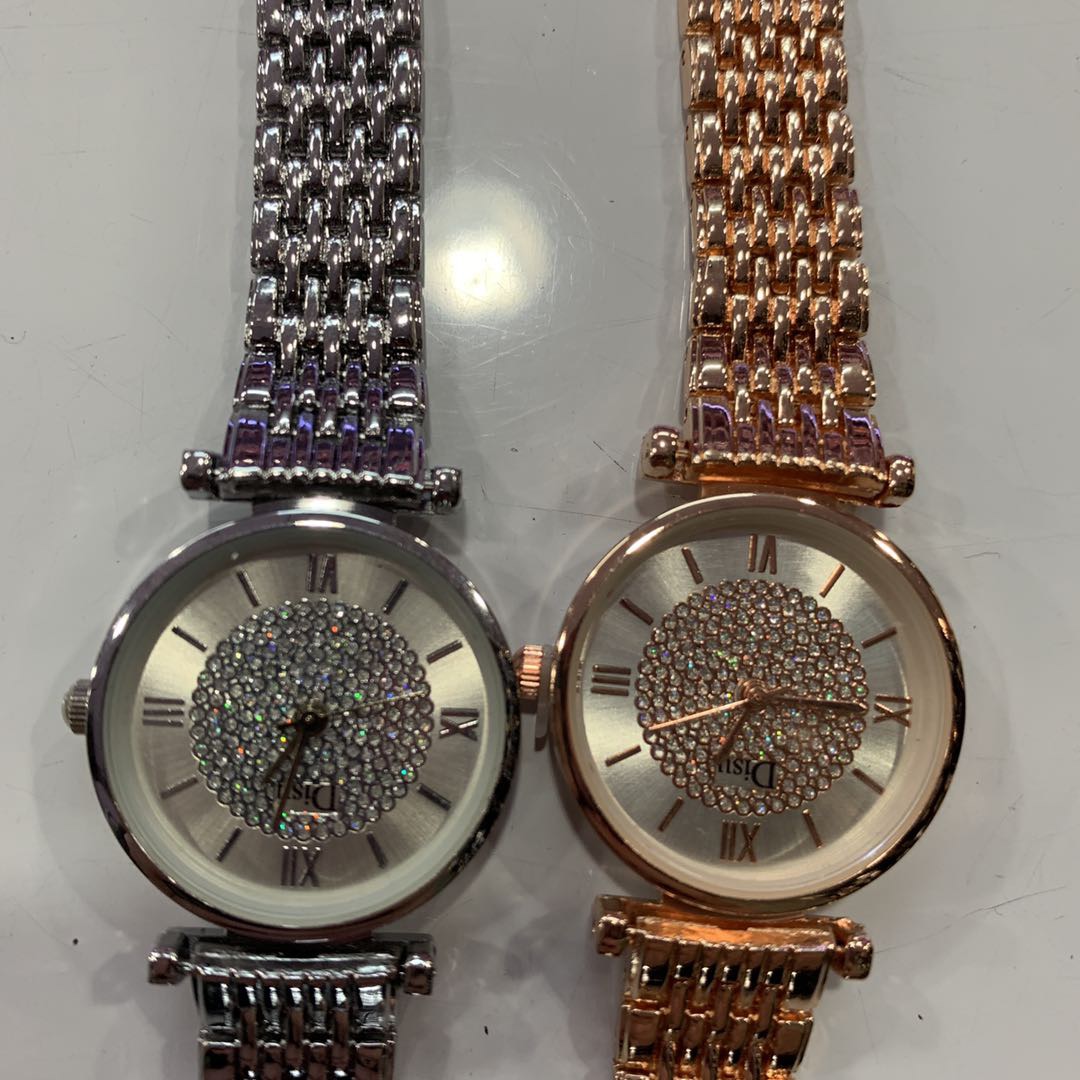 满天星镶钻女士网带手表超薄时尚链条女士手表产品图