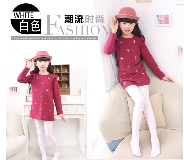 春夏季白色天鹅绒儿童连裤袜 高弹女童打底裤袜子学生舞蹈袜批发细节图