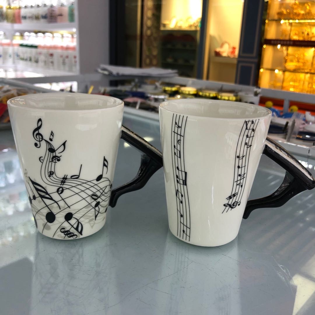 钢琴键音乐杯创意水杯陶瓷杯马克杯