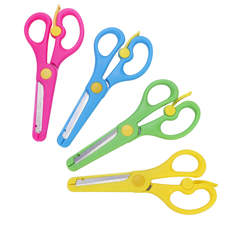Creative children and students, elastic stainless steel scissors that won't hurt hands