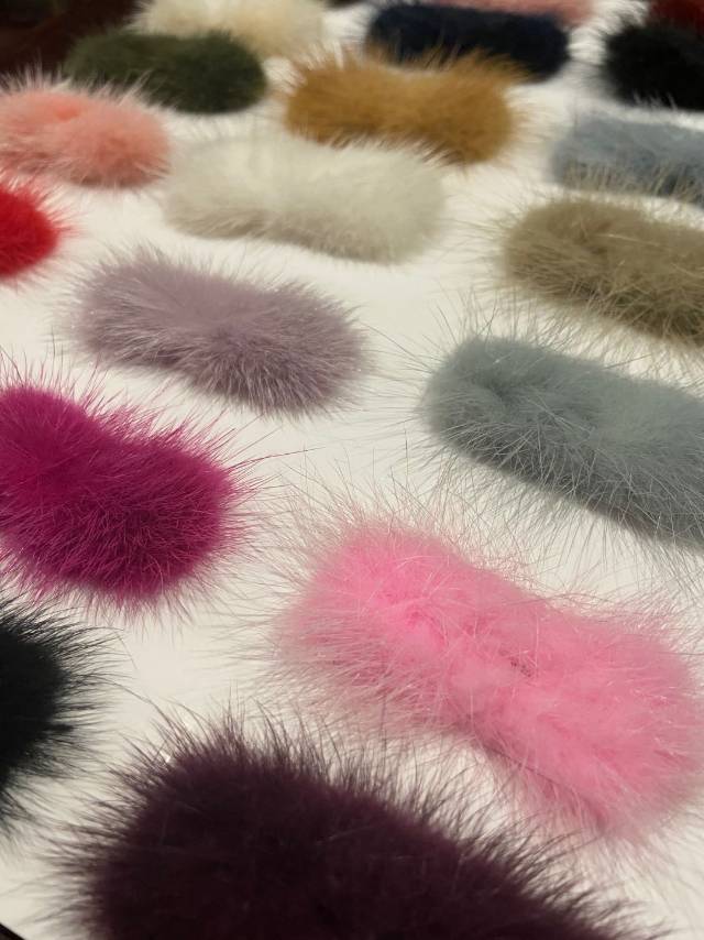 3X7公分真水貂毛领结