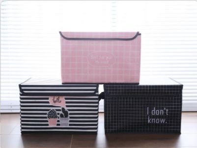 Large Fabric Cotton Linen Household Clothes Storage Basket Quilt Moving Doggy Bag Bundle Mouth Moisture-Proof Wardrobe Organizer Box details Picture