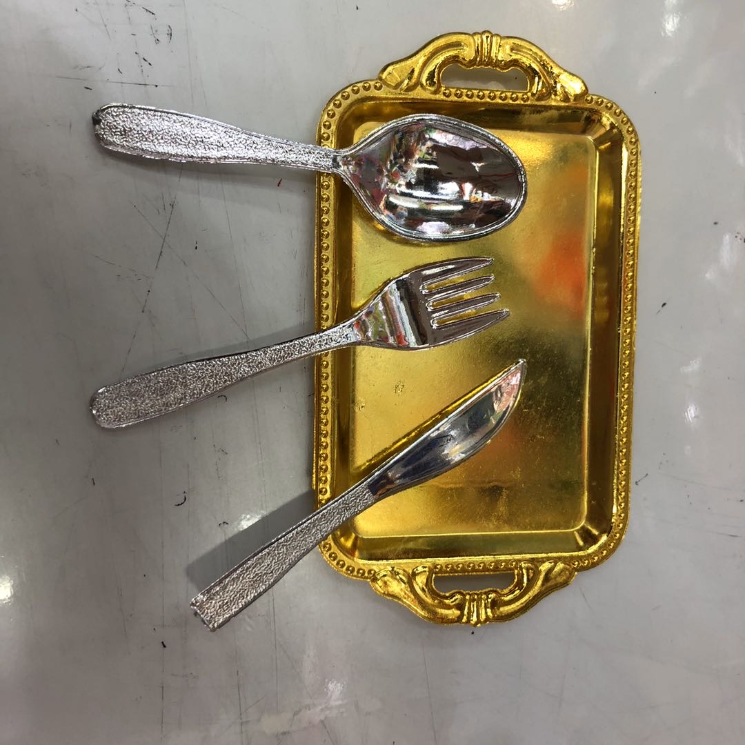 厂家直销塑料镀金餐具儿童玩具产品图