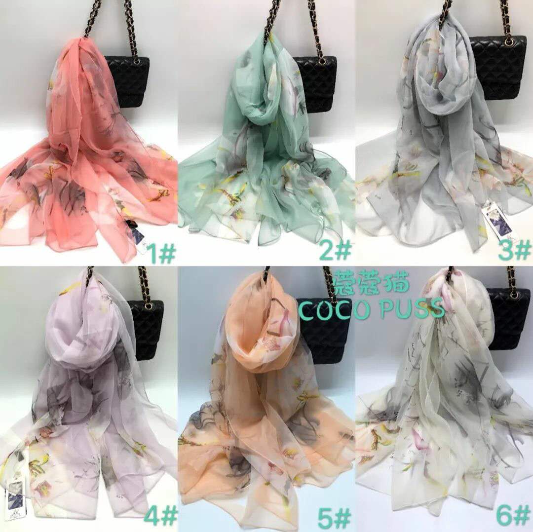 Women's Fashion Trend With Leisure Spring And Summer Print Imitated Silk Scarf Shawls