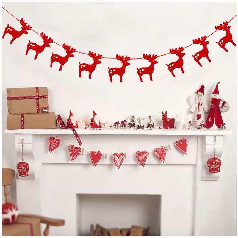 Xingyu Craft Decorative Milu Deer Christmas and New Year's Day holiday banner, decals and hanging flags for Christmas decorations Specification image