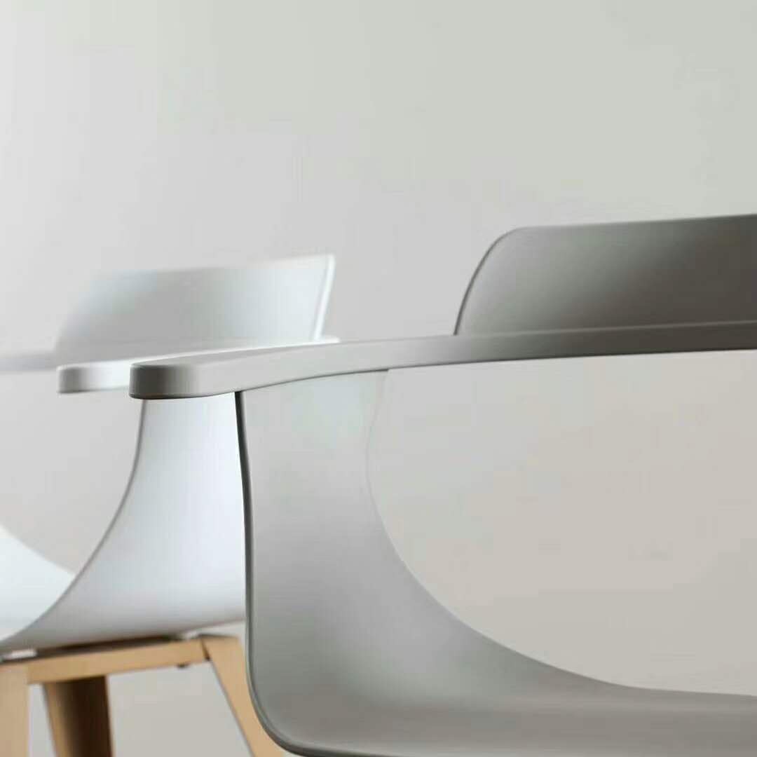 北欧创意塑料靠背餐椅个性书桌椅奶茶椅办公洽谈椅细节图