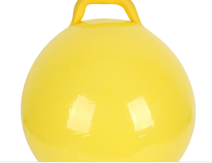 Wholesale solid-color cartoon pattern inflatable handle balls, children's PVC toys, sheep horn jumping balls, 4 colors available, minimum order 1 piece