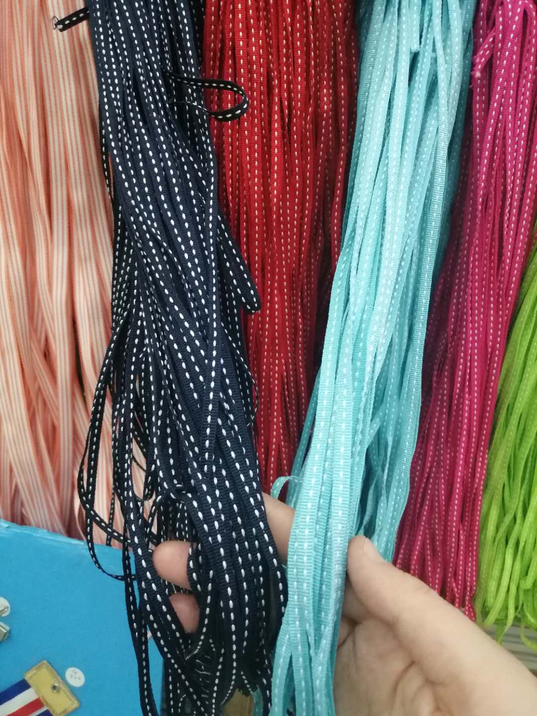 Webbing Colorful Mixed Stripes Webbing Color Rainbow Webbing Specification drawing