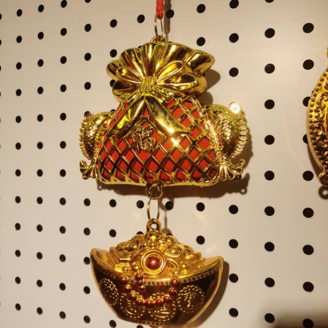 New Spring Festival Festive Hot Gold Bag Ingots Small Pendant Spring Festival Room Decoration A New Pair Specification drawing