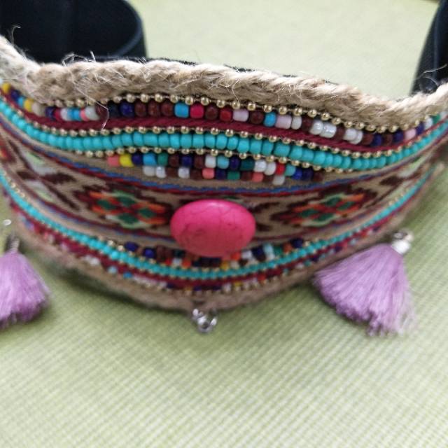 民族风天然贝壳手工米珠植绒麻绳腰带男女腰带产品图