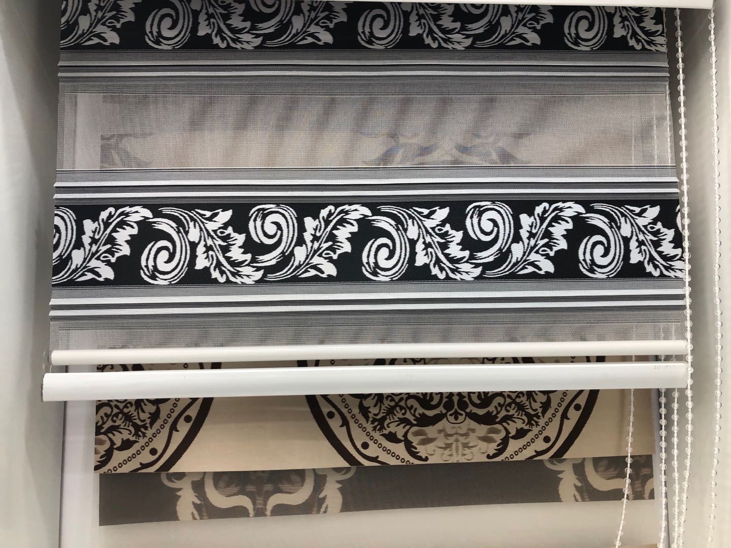 印花帘卷帘双层遮光百叶窗帘卷拉式免打孔