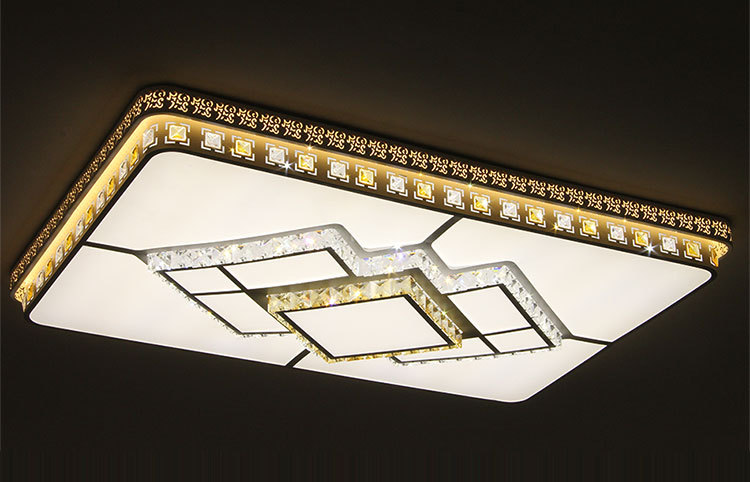 led吸顶灯 简约现代客厅灯具方形房间卧室灯套餐亚克力灯