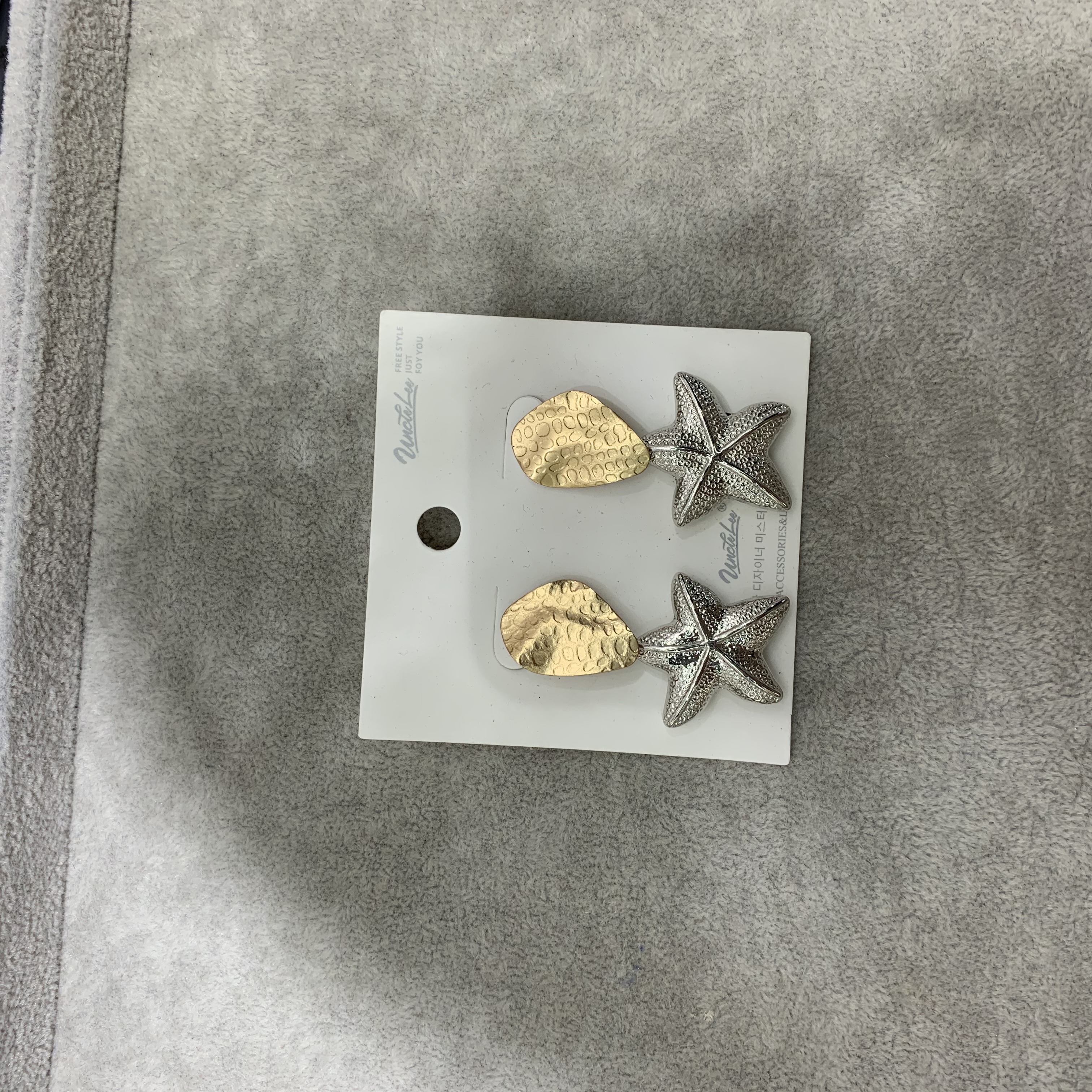 海星耳环彩色铁ABS材质环保时尚潮流百搭耳饰图