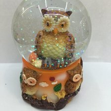 猫头鹰动物造型水晶球家居装饰摆件