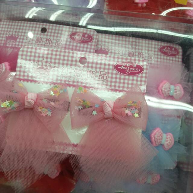 Dazzle color star pink bow hair clip hair band web celebrity hot style headband a large number of spot thumbnail