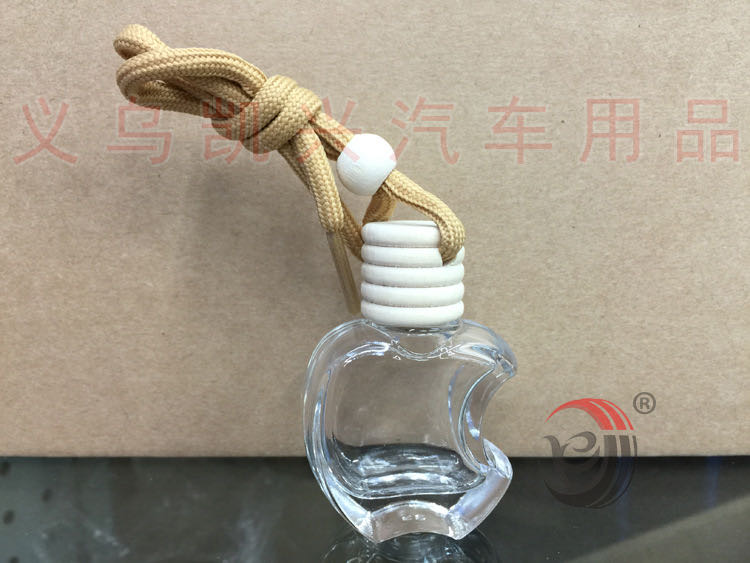 14ml汽车香水瓶挂件苹果形状玻璃香水瓶精油香薰瓶空瓶细节图