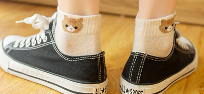 Spring and summer versatile shallow-mouth short socks, Japanese school style boat socks, Korean cute cartoon trendy socks for girls details Picture