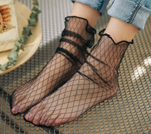 女款渔网袜夏季性感蕾丝黑色超薄丝袜