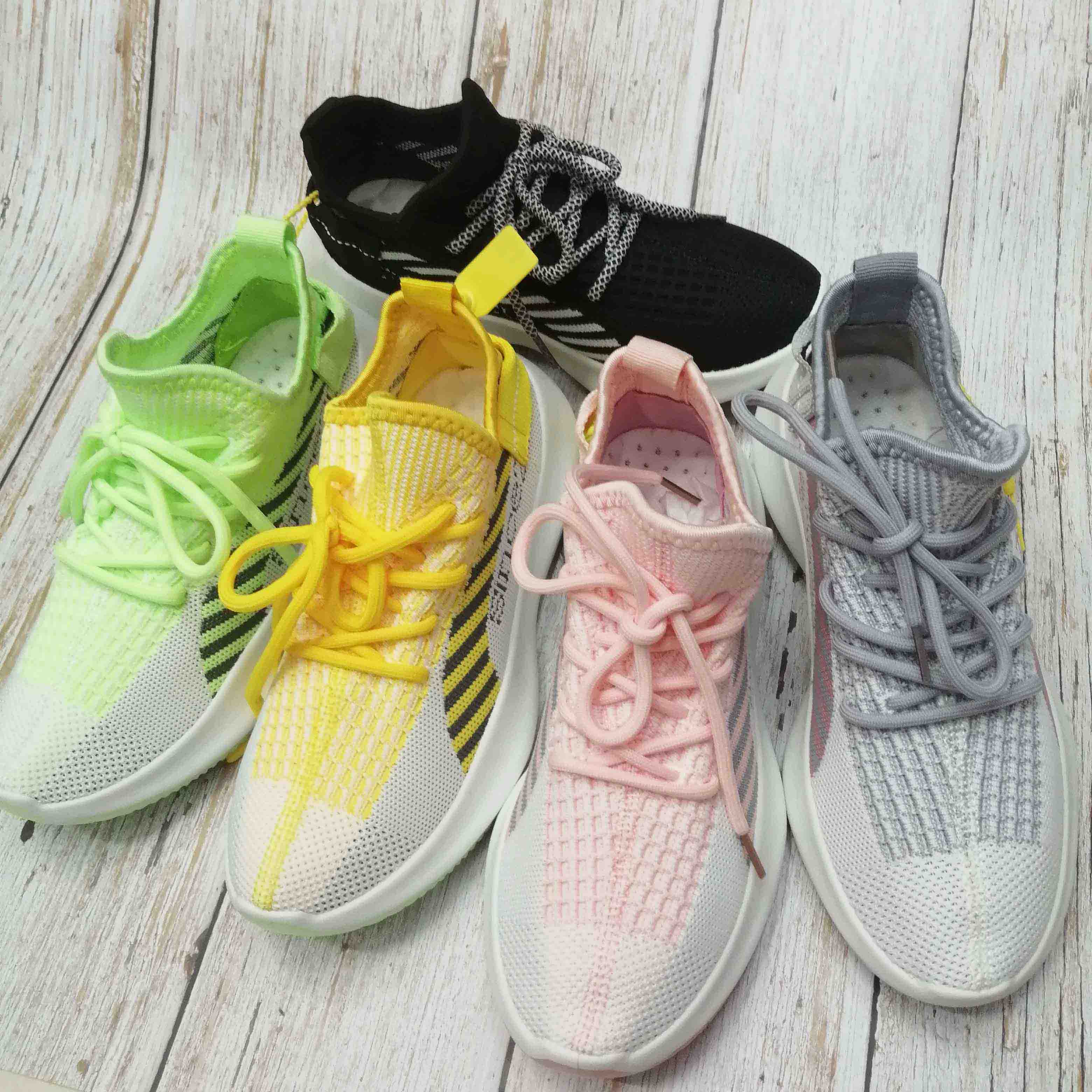Lace-Up Sports Women Spring And Autumn New Running Shoes Breathable Flying Woven Casual Shoes Specification drawing