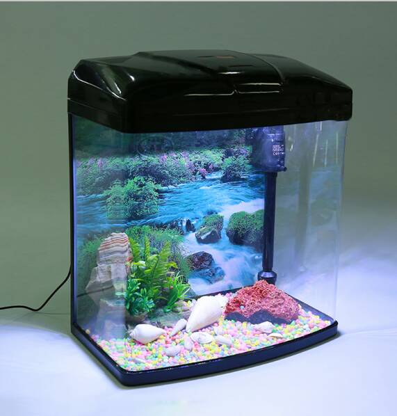 鱼缸水族箱桌面客厅家用小型玻璃生态金鱼缸详情图2