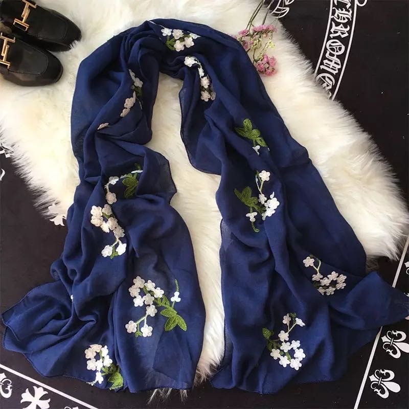 Flower Korean Fashion Casual Scarf Long Shawl Thin Specification drawing